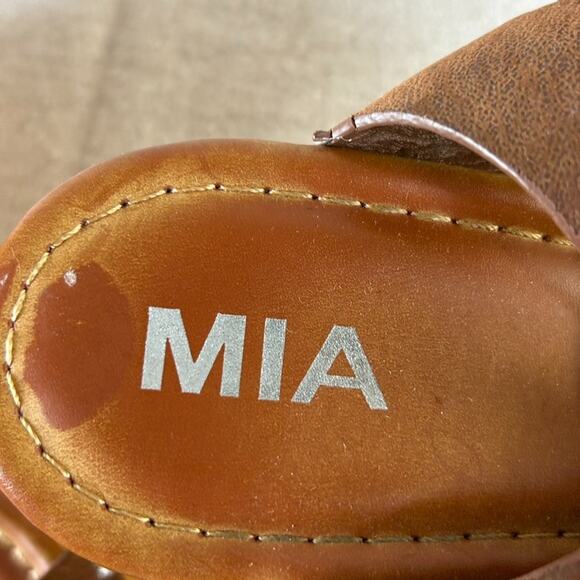 Mia Womens Platform Sandals Size 7.5M Chunky Sabrinda Faux Leather Straps Clogs - Picture 6 of 11